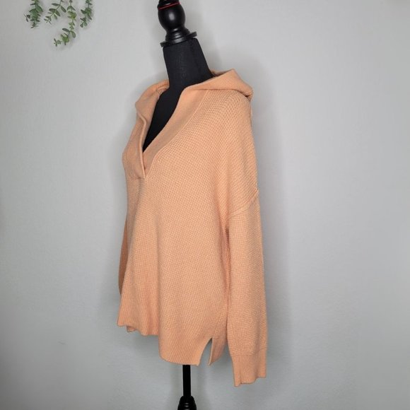 PEACH OVERSIZED SWEATER WITH HODDIE FOR WOMEN - Picture 3 of 10